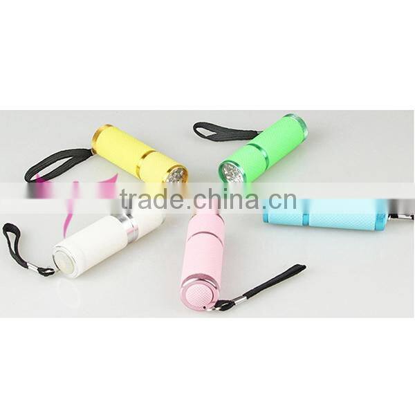 Aluminum Alloy Mini UV Gel Curing Lamp Portable Nail Dryer LED Flashlight Torch