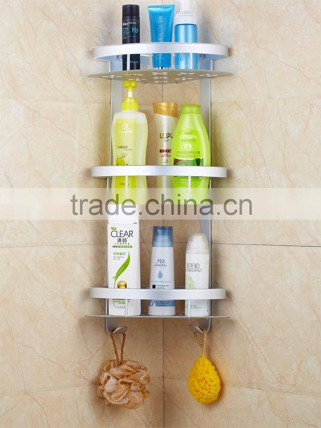 modern decorative wall shelf wall decor shelf/3 layer aluminum bathroom shelf/corner shelves for bathroom