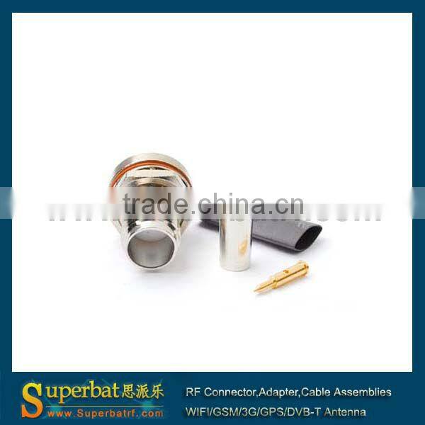 RP-TNC Crimp Jack(Male Pin) bulkhead O-ring connector