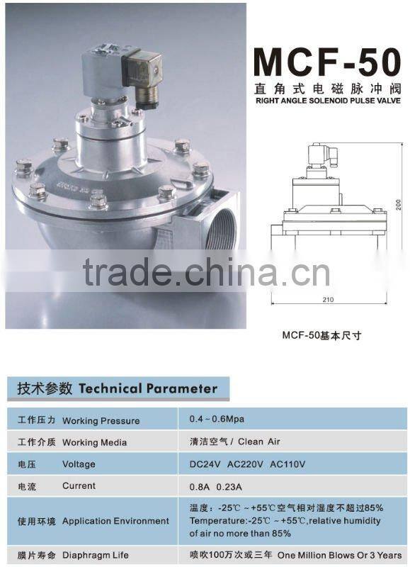 2 Way MCF Series Electromagnetic solenoid Pulse Valve