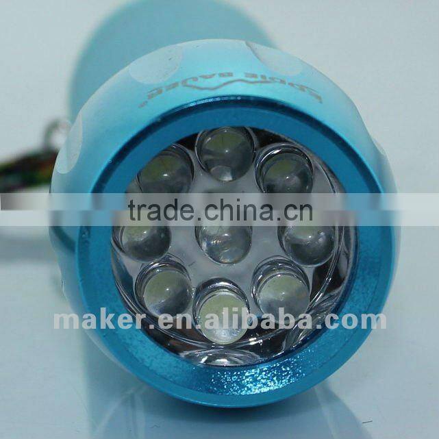 9 LED Aluminum flashlight with fluorescence cover