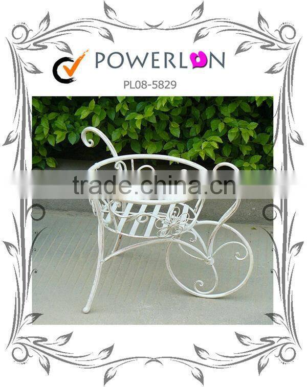 Wholesale Nice Durable Wrough Iron Hand Crafted 2 Tier Flower Pot For Garden Home Patio I23M TS05 X00 PL08-5838