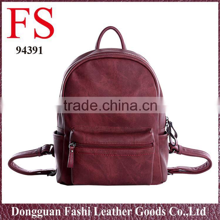 Vintage leather backpack women fashionable casual style PU backpack korean style