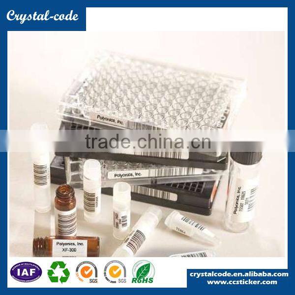 UV coating soft plastic semi gloss paper test tubes label for blood tubes