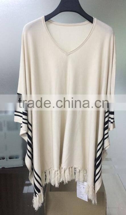 Knitwear Knitting Sweaters Cape Knit Poncho with tassel fringe