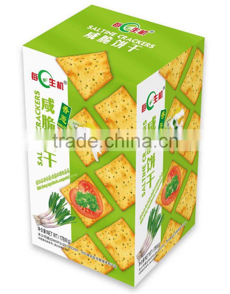 MEIRISHENGJI-178g Saltine biscuit/Crackers(shallot flavour)