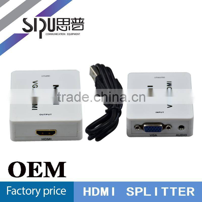 SIPU multi media 220v 50hz 110v 60hz Mini vga to hdmi converter