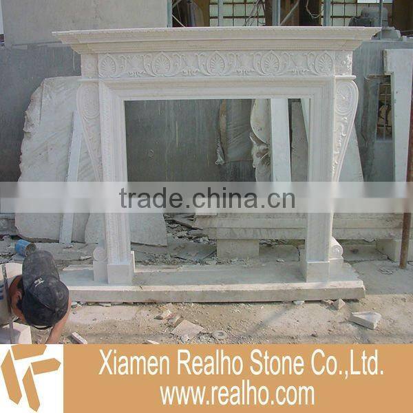White Luxury Marble Fireplace