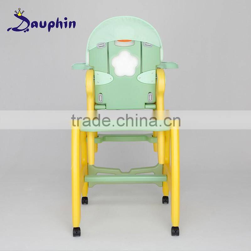 EN14988 certified baby high feeding chair 3 in 1 function baby chair plastic high chair