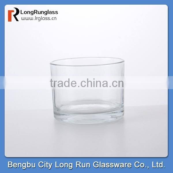 LongRun 2015 selling fast 394ml classcial short candlestick glass candle holder wholesale