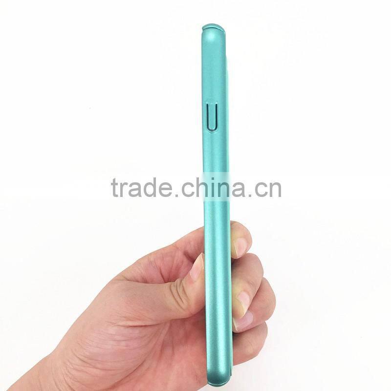 Light green electroplating aluminum alloy frame +leather phone case for iphone 7