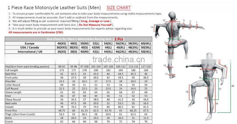 Motorbike leather suit/Custom sizing leather racing suit