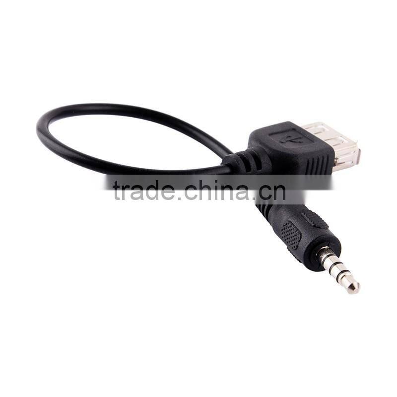 3.5mm Male AUX Audio Plug Jack to USB 2.0 Female Converter Cable Cord Car MP3 Audio Cable Line
