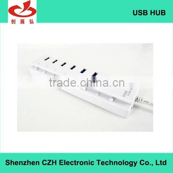 Hot selling powered usb por hub, 5 Gbps driver download high speed 7 port usb hub 3.0 with 1 quick charging port
