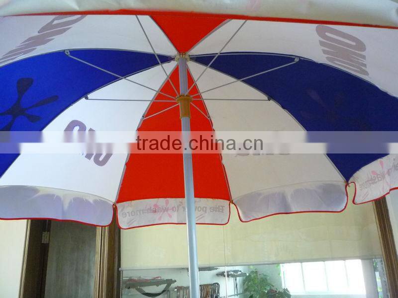 Shenzhen customized high quality wooden frame beach umbrella