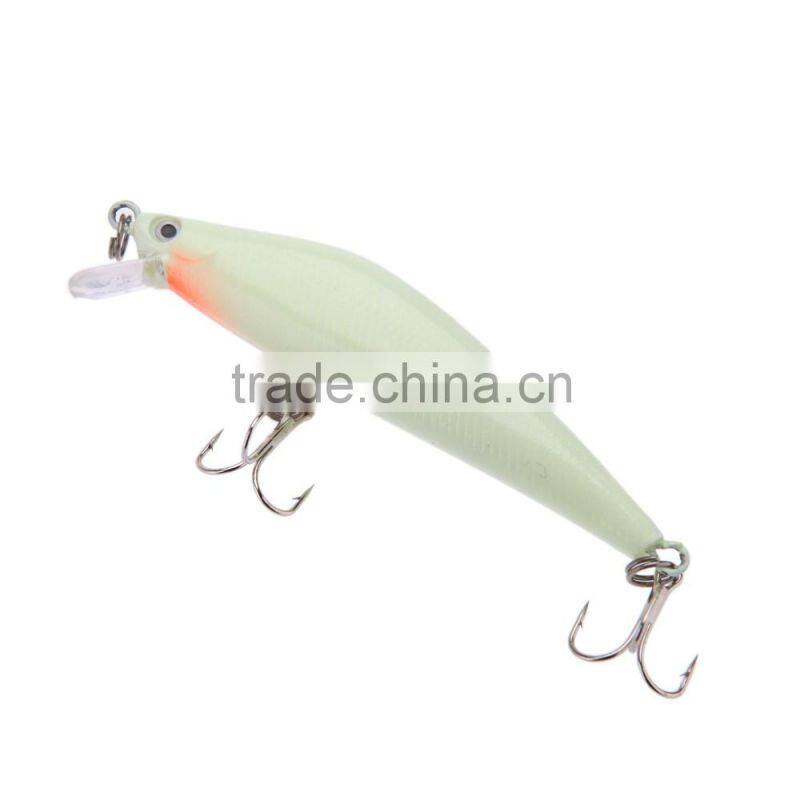 3D Luminous Night Bait Minnow Lure Hard Bait Lure Fish Hook 82mm 8g Artificial Fishing Tackle Accessory With Two Triangle Hooks