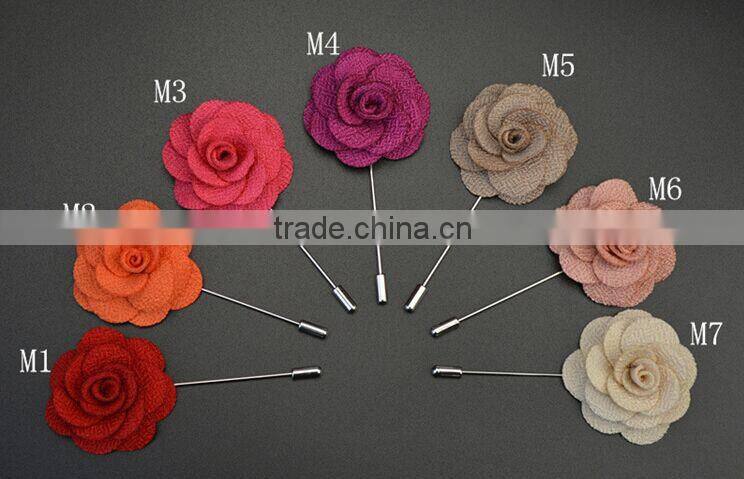 2015 vintage wholesale fabric colorful flower brooches