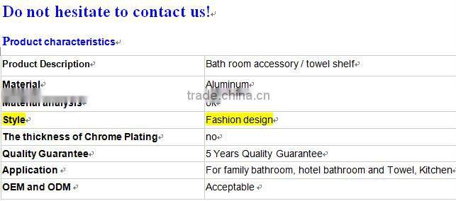 China Cheap Price Bathroom / Golden color /Double Bar Towel shelf #15002