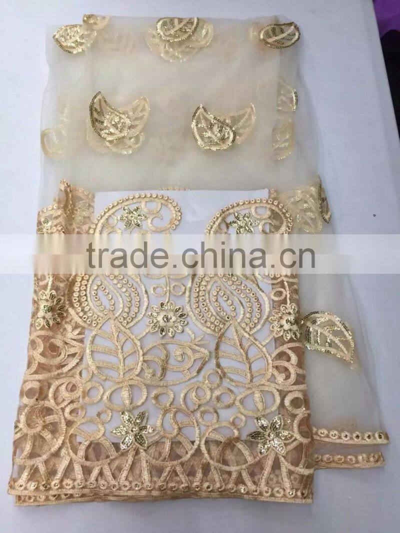 Haniye 2016 indian raw silk george fabric with blouse/ swiss voile lace in switzerland wholesale indian george lace fabric/PLG04