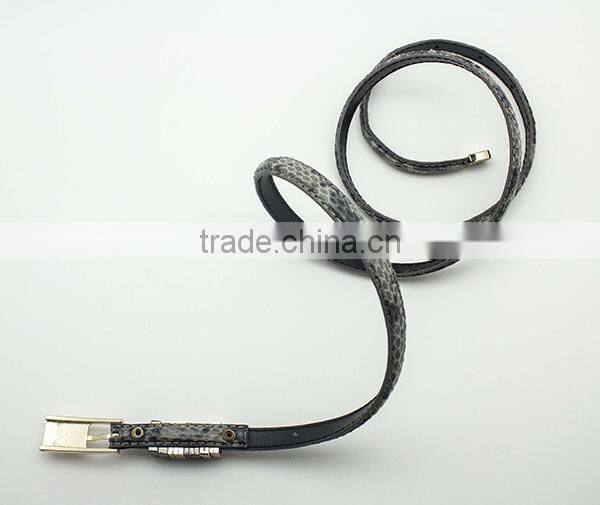 PU leather snake skin finish lady belt