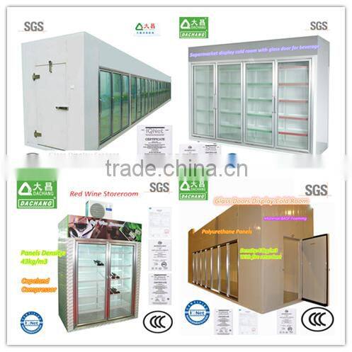 glass door display cold room with polyurethane panel for supermarket use