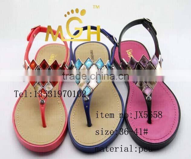 2014 new design pcu women sandals
