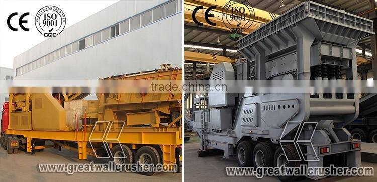Mobile quarry stone crushing plant for aggregate with different capacity and size