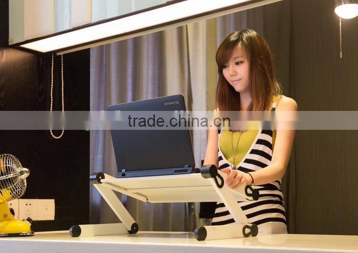 Modern Portable Folding Up Mini Folding magnalium laptop table with mouse pad