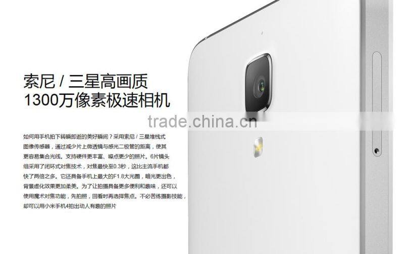 Snapdragon 801 WCDMA/4G FDD-LTE Xiomi Mi4 4G 16GB Android phone Infrared Function 3080mAh