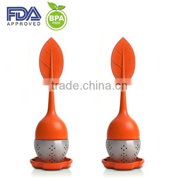 FDA Standard Silicone Loose Tea Leaf Strainer Herbal Spice Infuser Filter Diffuser