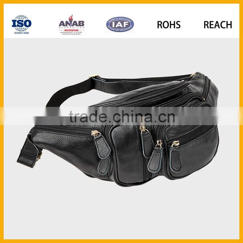 Promotional PU High Quality Elegant Multilayer Waist Bag for Man and Women
