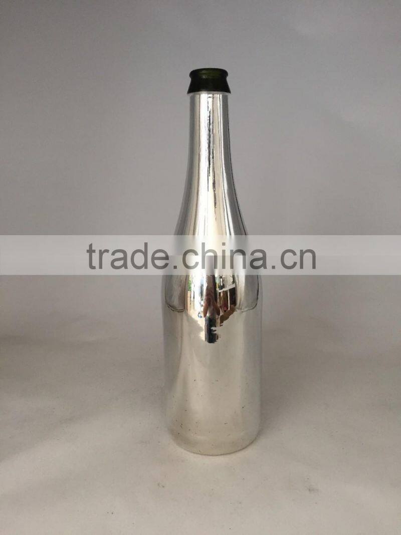 750ml Electroplating silver glass bottle