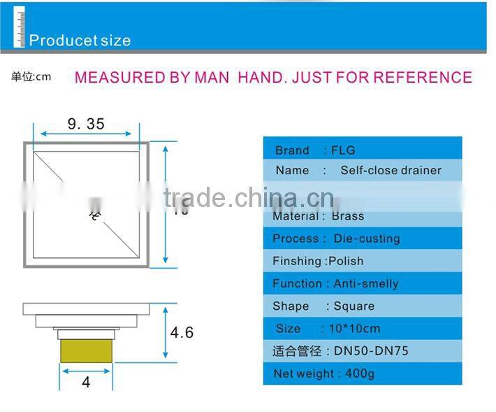 2014 Hot sell Bathroom Brass Floor Strainer Drain/10cm 4 inch Drainer /Floor drain top quality bathroom accessories