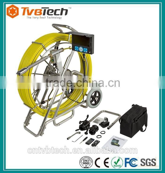 120M Fiberglass Cable 7'' TFT LCD Monitor CCTV Pipe Inspection Camera System/Drainage Camera Inspection With Meter Counter