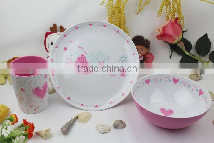 kids melamine printed dinner set