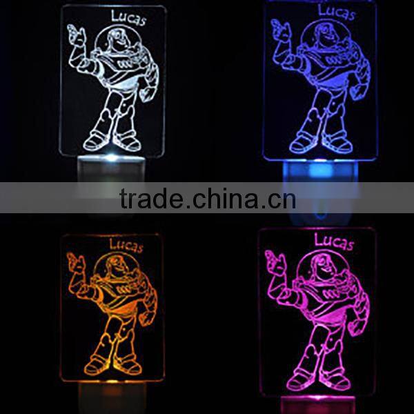 Light Sensor LED Acrylic Night Light for custom, Personalized Custom LED Nightlight