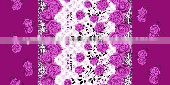 100% polyester fabric wholesale flower print style printed & dyed fabric wide width microfiber bedsheet