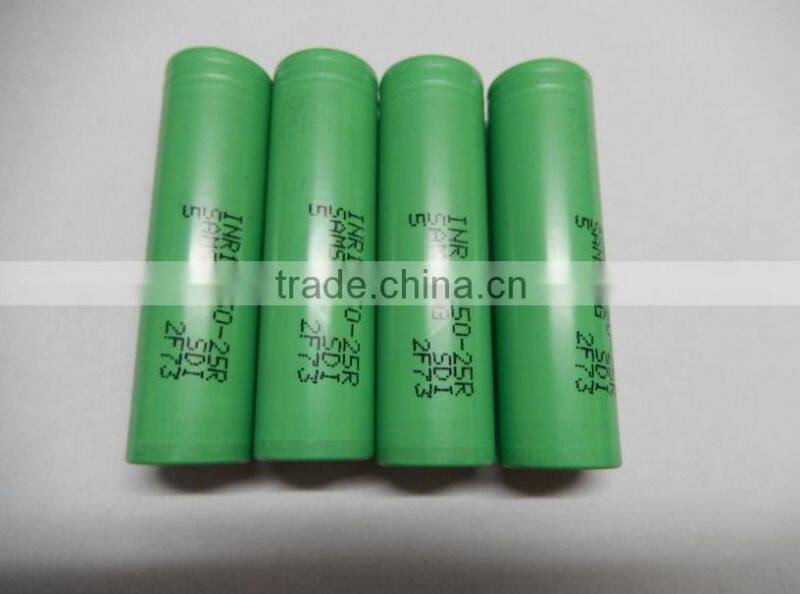 18650 25R 20A INR18650-25R 2500mah high drian battery cell for samsung 25r e-cig battery