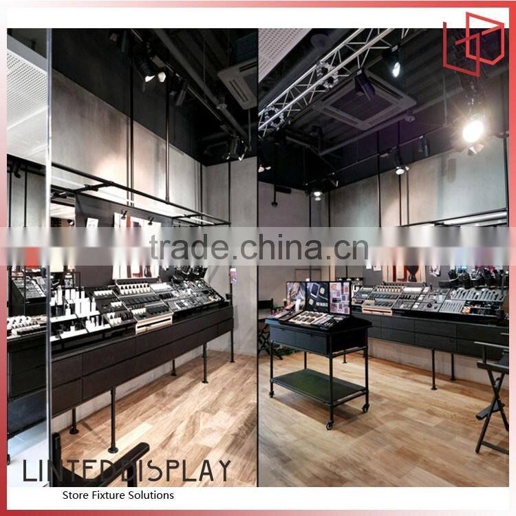 fashionable retail shop fittings display cosmetic showcase, makeup display stand