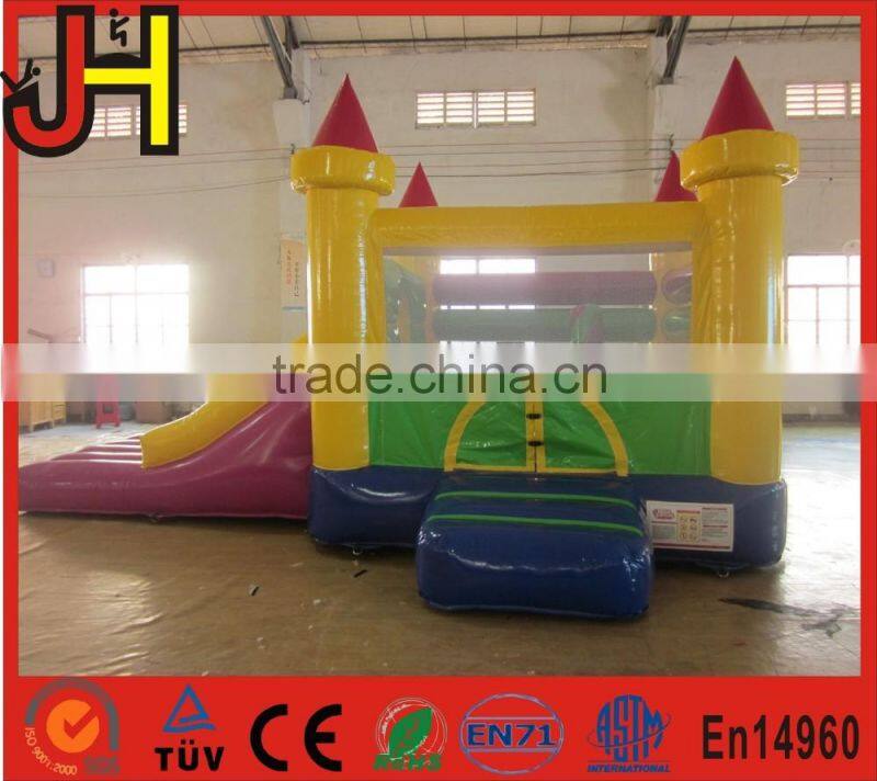 Kids small inflatable commercial bounce house combo, PVC tarpaulin small inflatable bouncer with slide