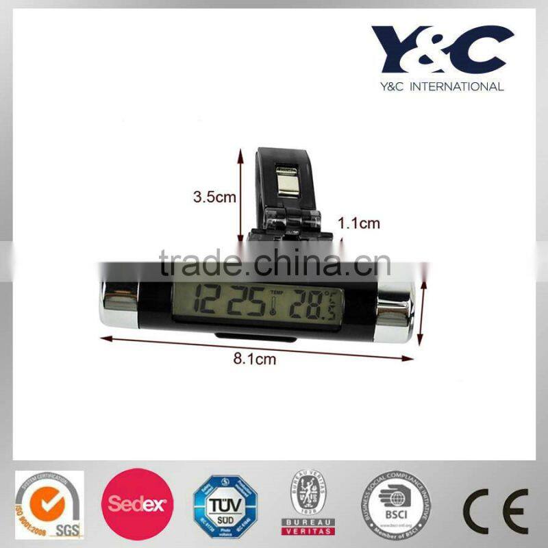 mini car air outlet digital electronic thermometer clock