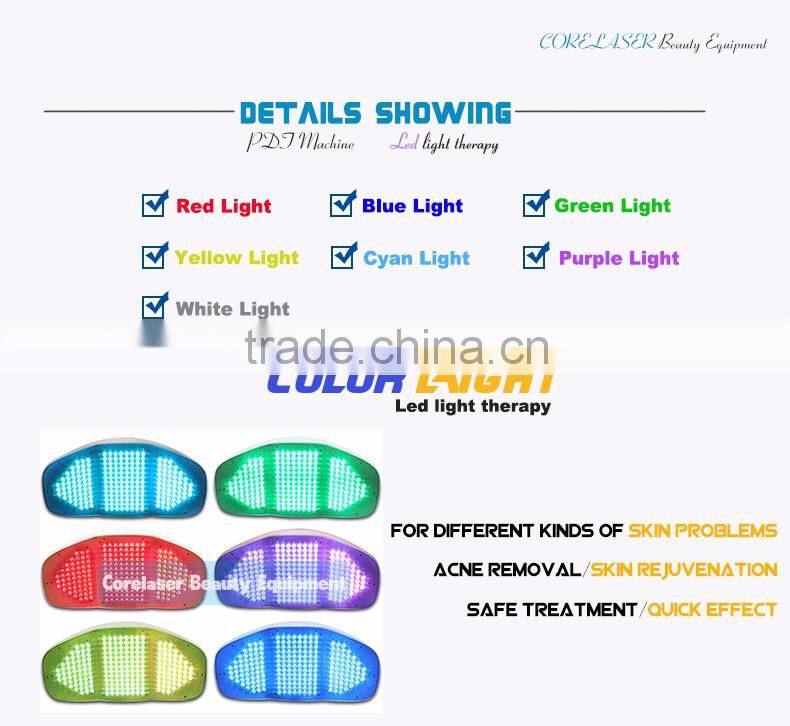 led blue light red light acne therapy machine 7 colors pdt/led light therapy lamp for facial