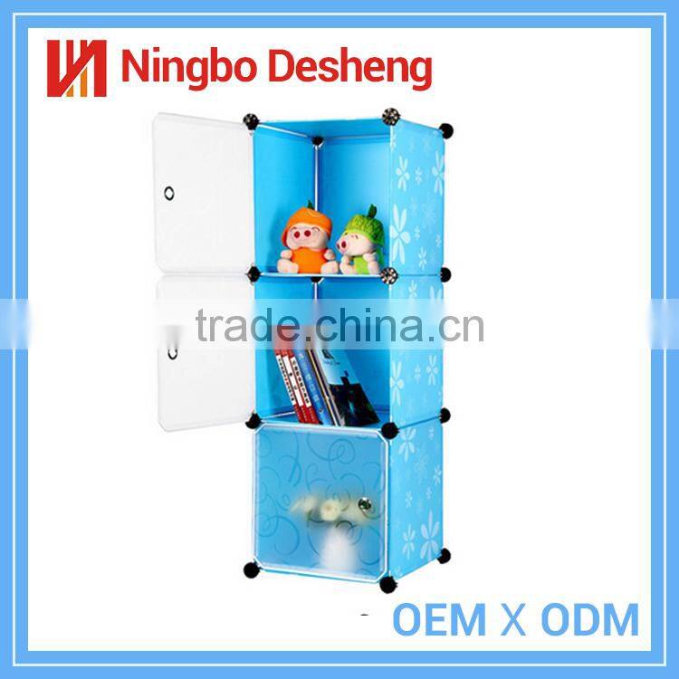 Home plastic foldable DIY wardrobe storage cabinets for clothes