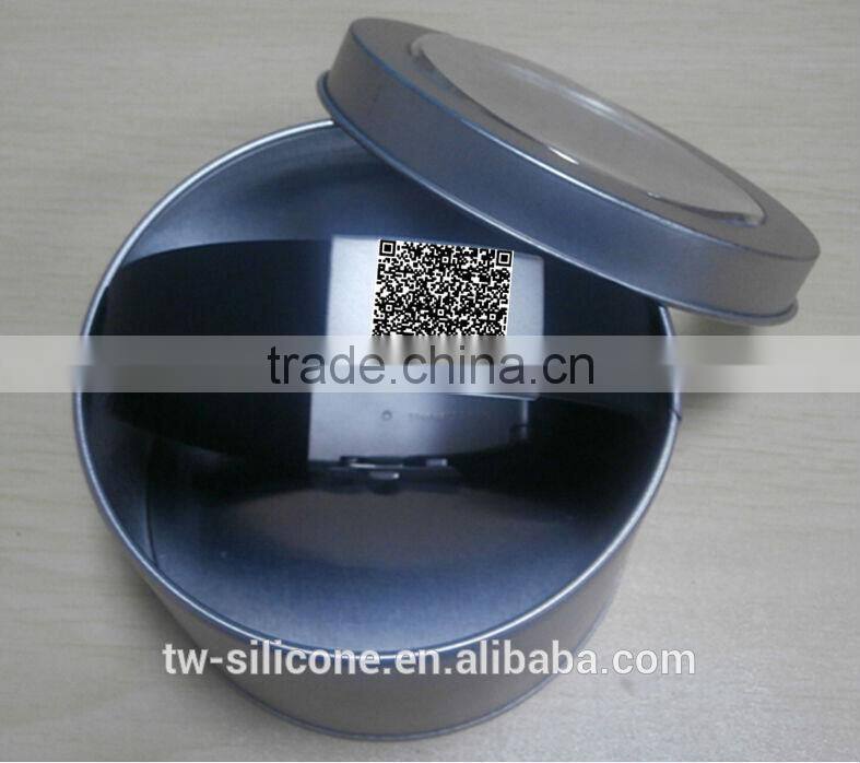 Wholesale metal tin box for silicone engrave ID bracelet