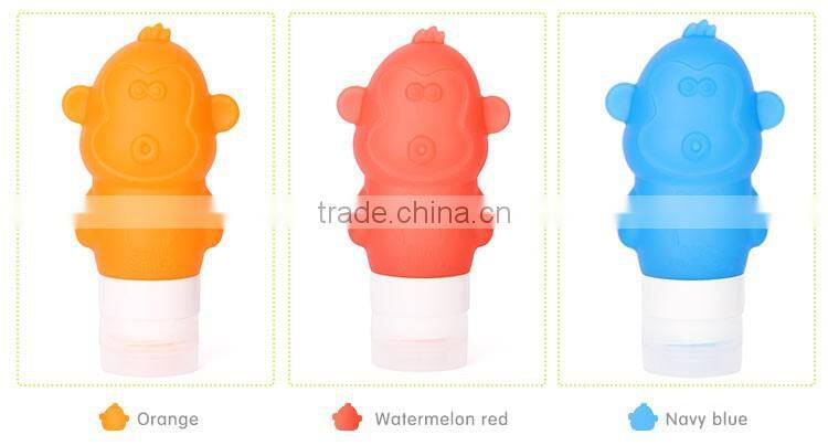 Most popular lovely monkry squeezable silicone travel bottle