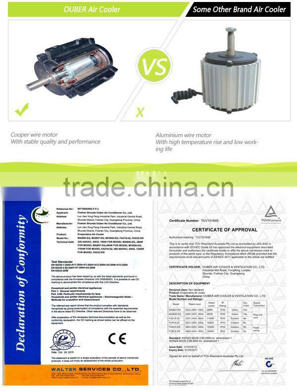 Portable evaporative air cooler centrifugal air cooling