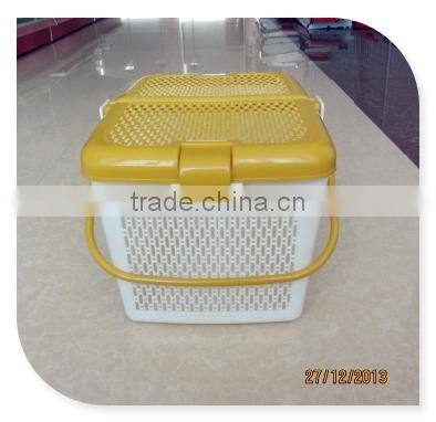 Plastic Storage Hamper Square Laundry Basket with Lid and handle
