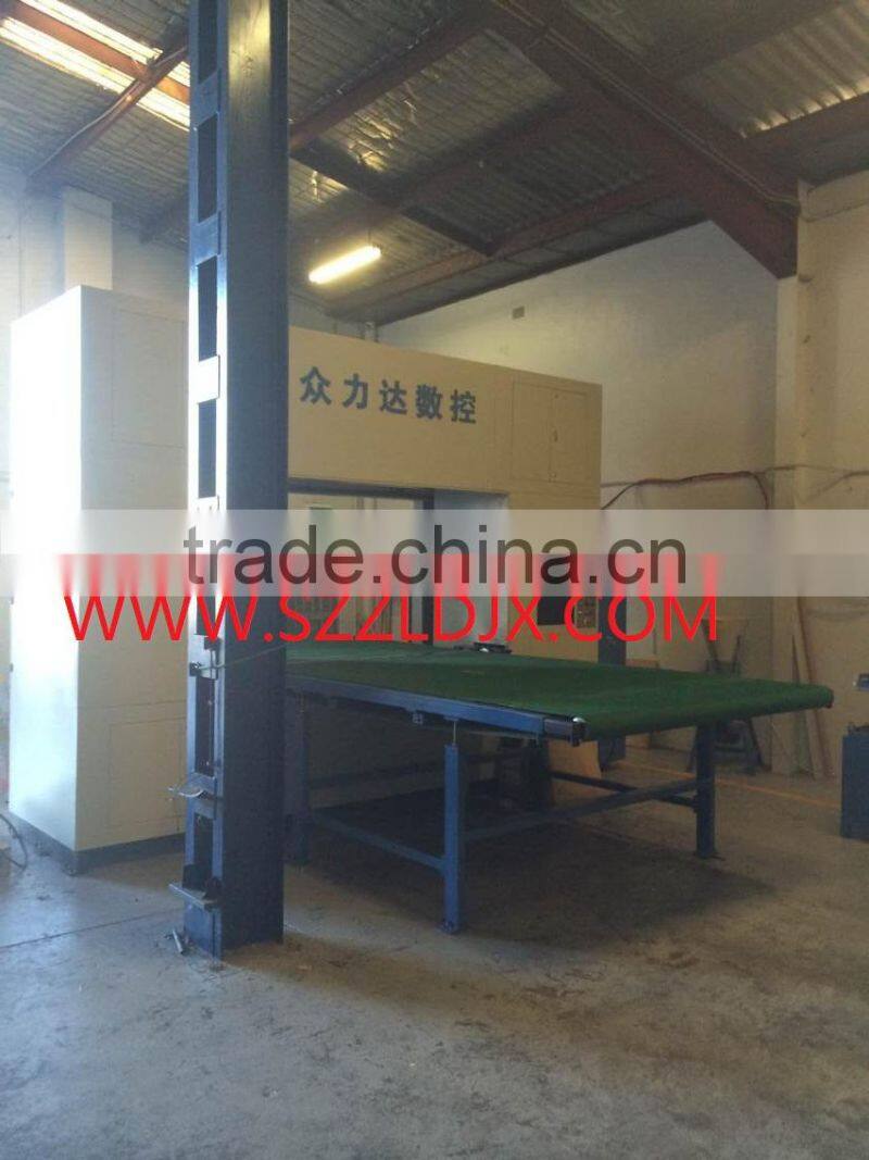 Single vertical circular knives CNC contour cutting machine