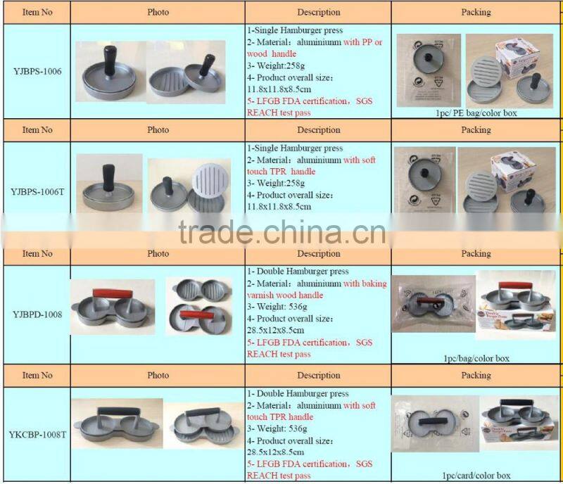 Manual Aluminum Hamburger Patty Press