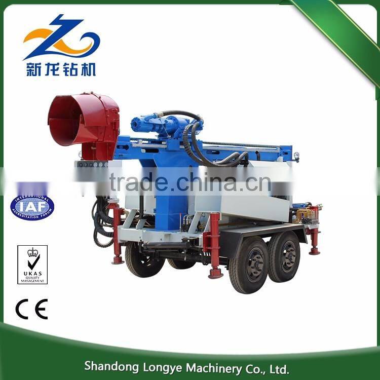 Diesel engine 200m depth trailer mounted water well drilling rig, Trailer mounted truck water well drilling rig